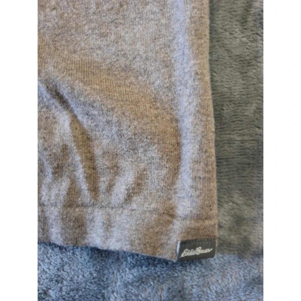 Eddie Bauer Mens TXL‎ V-Neck Sweater Cotton Merino Wool Blend Heather Tan Brown